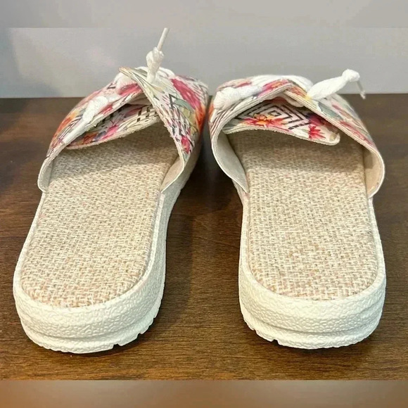 Women's Flower Pattern Flat Sandals Casual Open Toe Summertime Size 9.5 NWOT - Picture 6 of 11